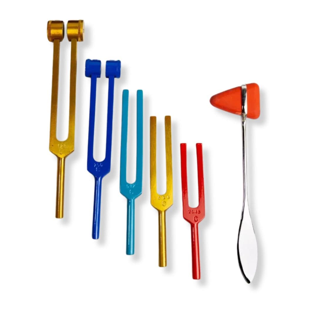 5 Piece Color Chakra Tuning Fork Set | Restore Harmony, Clarity, Balance,Healing and Wellness