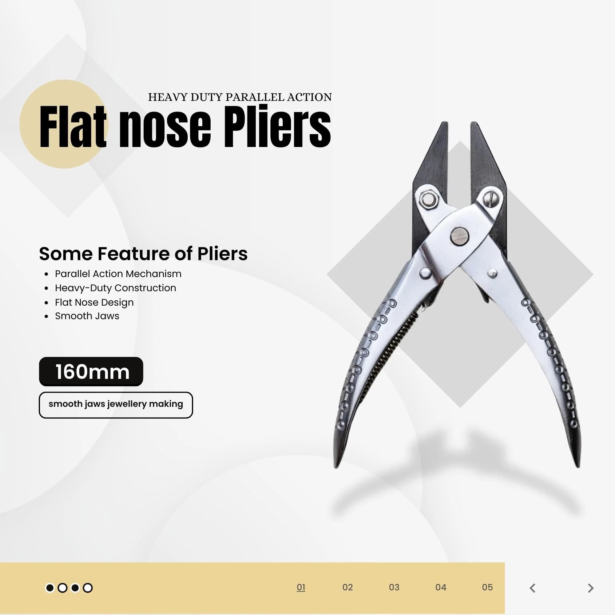 Ergonomic parallel pliers with stainless steel body