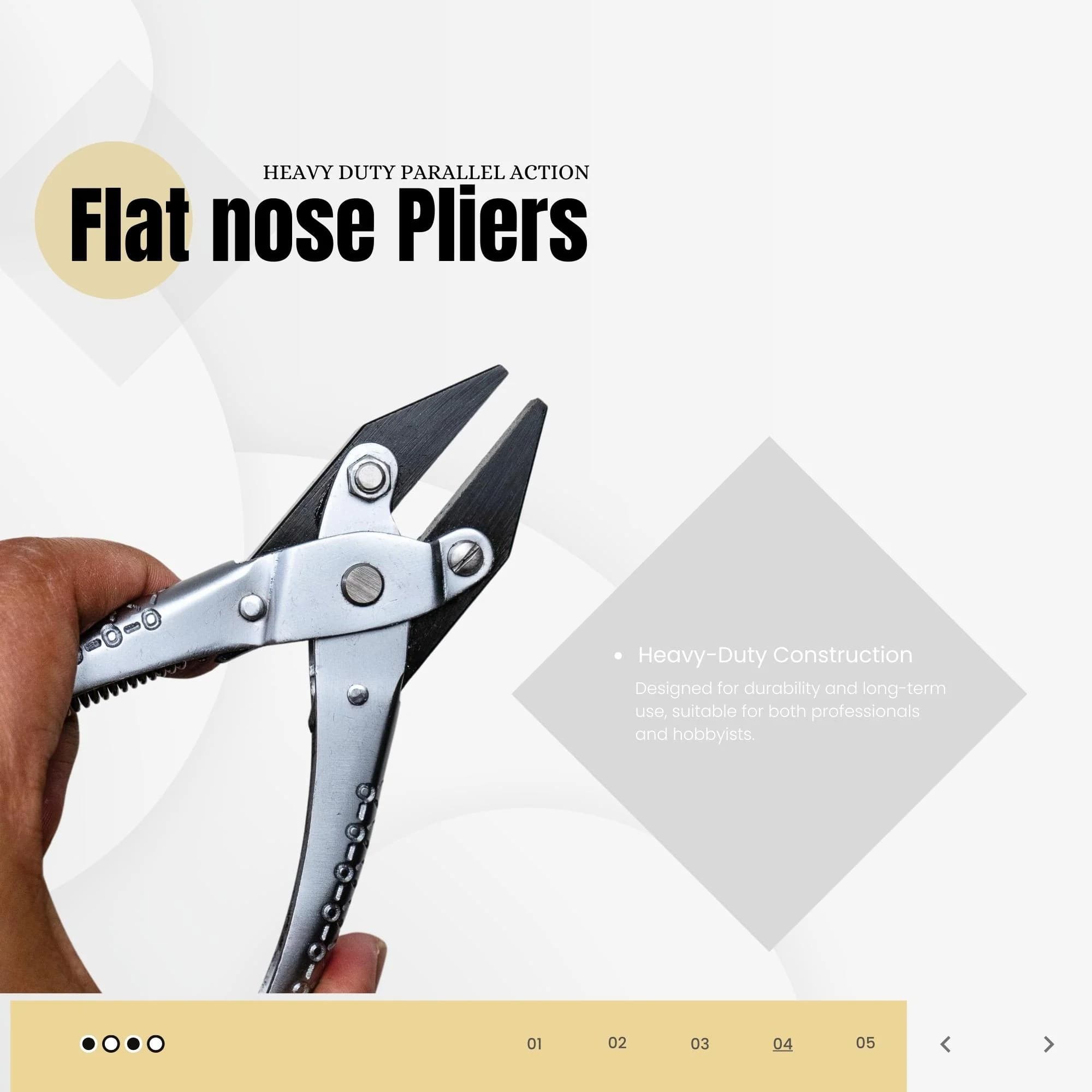 140mm pliers with tapered flat nose jaws