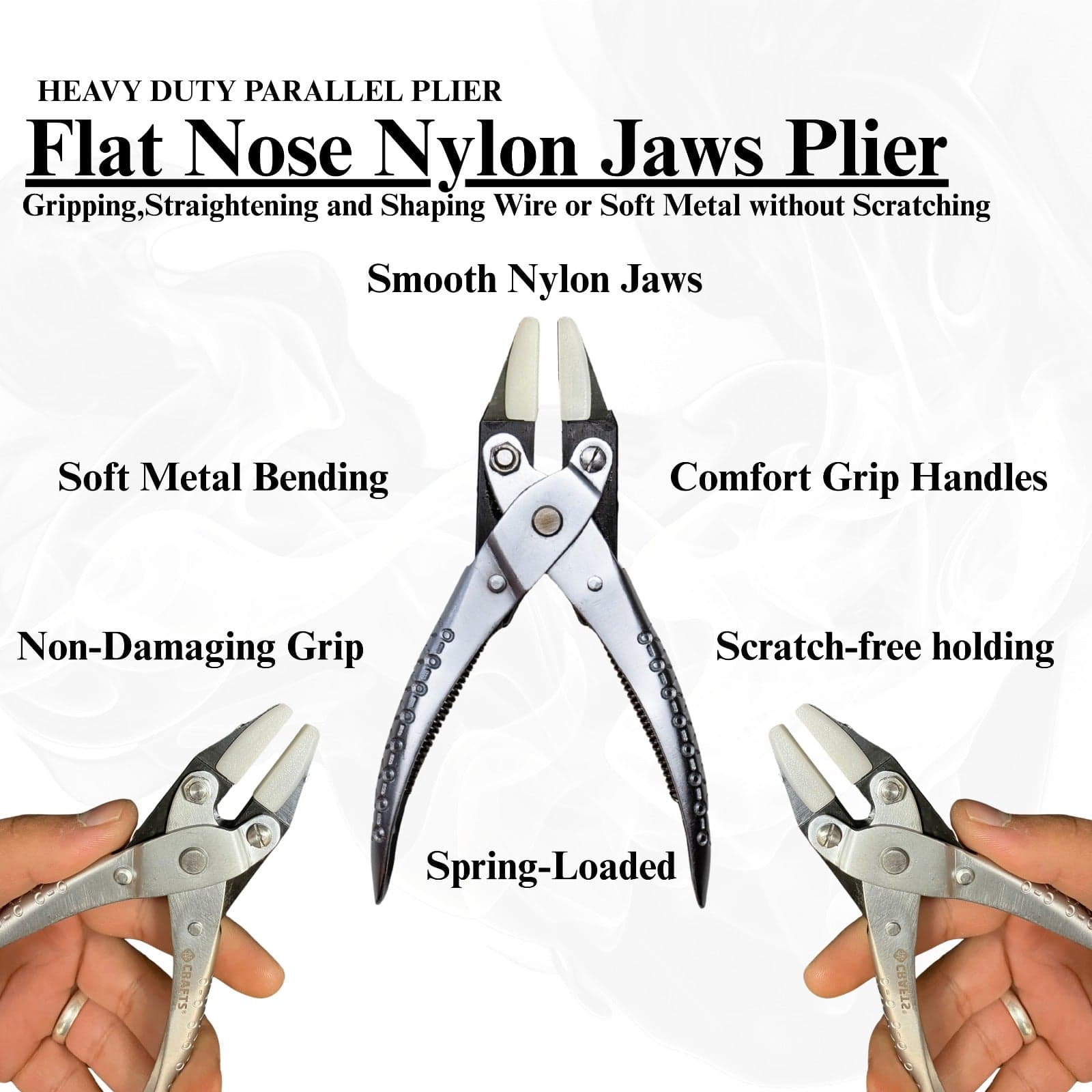 Ergonomic grip on stainless steel jewelry pliers