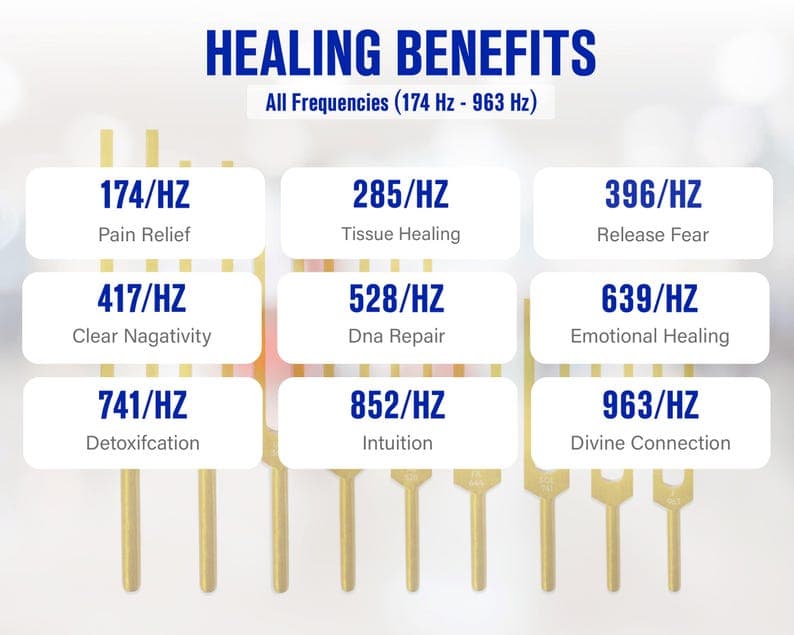 Solfeggio Chakra Tuning Fork Set of 9 available on sale with free shipping