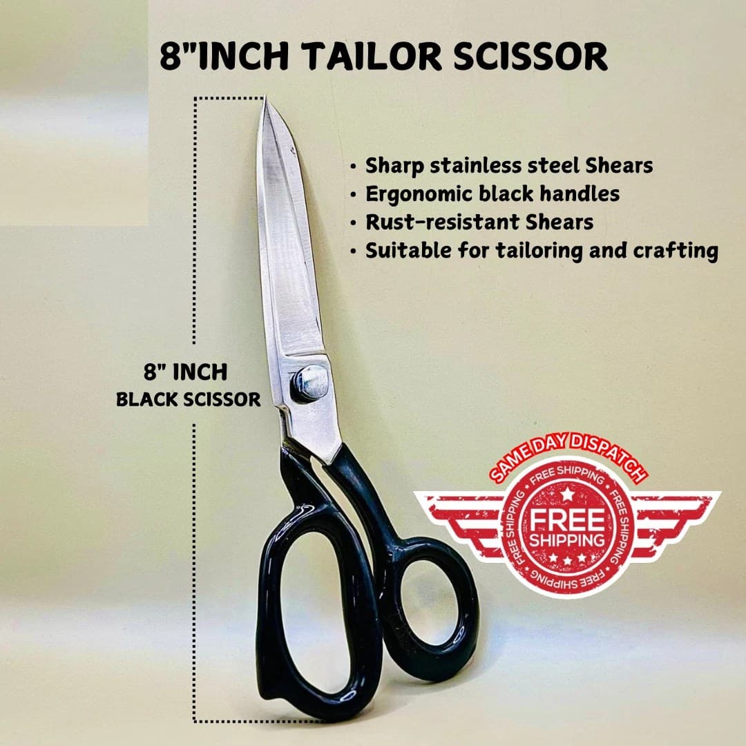 Professional Tailor scissor 8 inch | best scissors for cutting fabric Embroidery, gardening, crafting and carpets