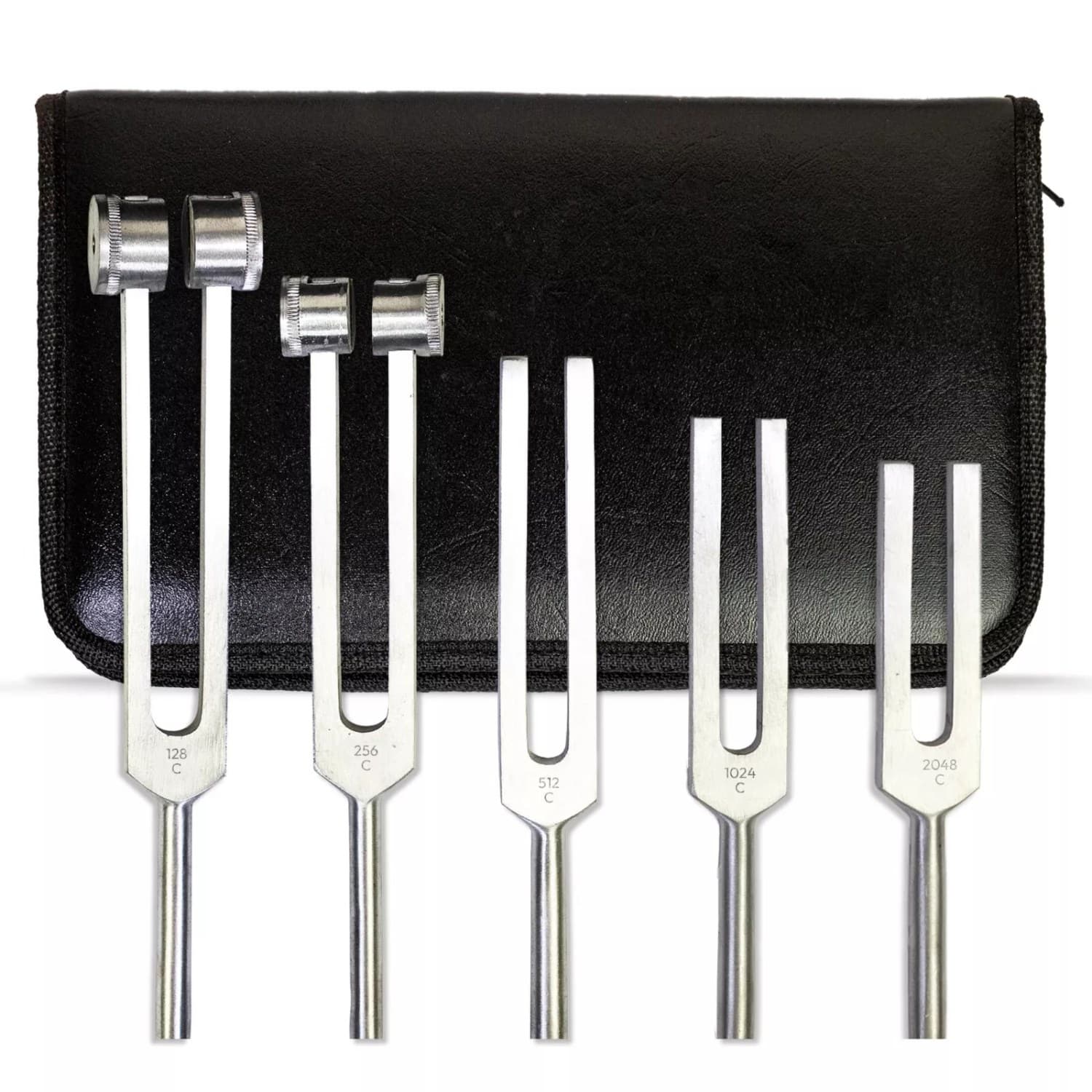 5-piece tuning fork set for healing and diagnostics