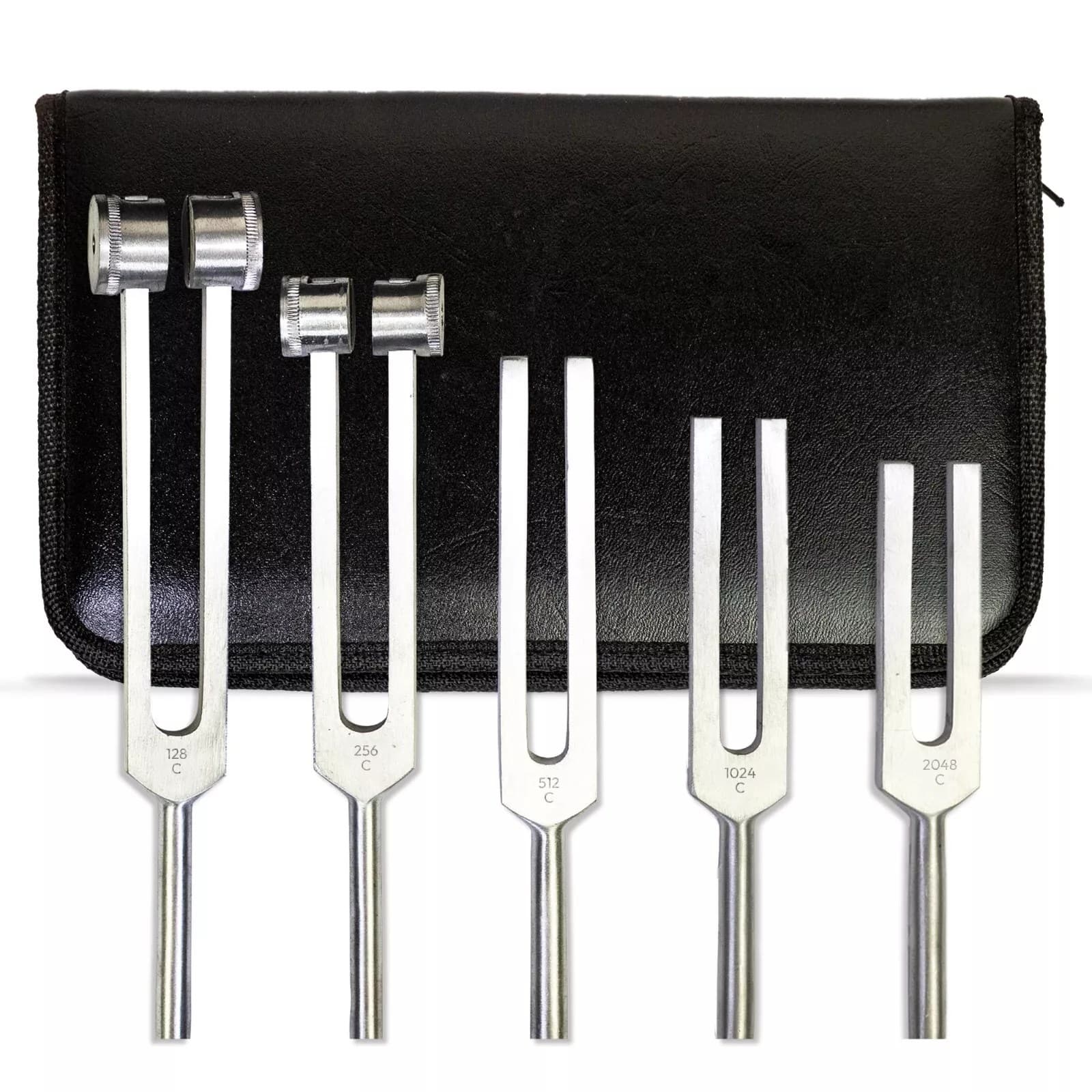 Vibration tuning fork kit with carry case