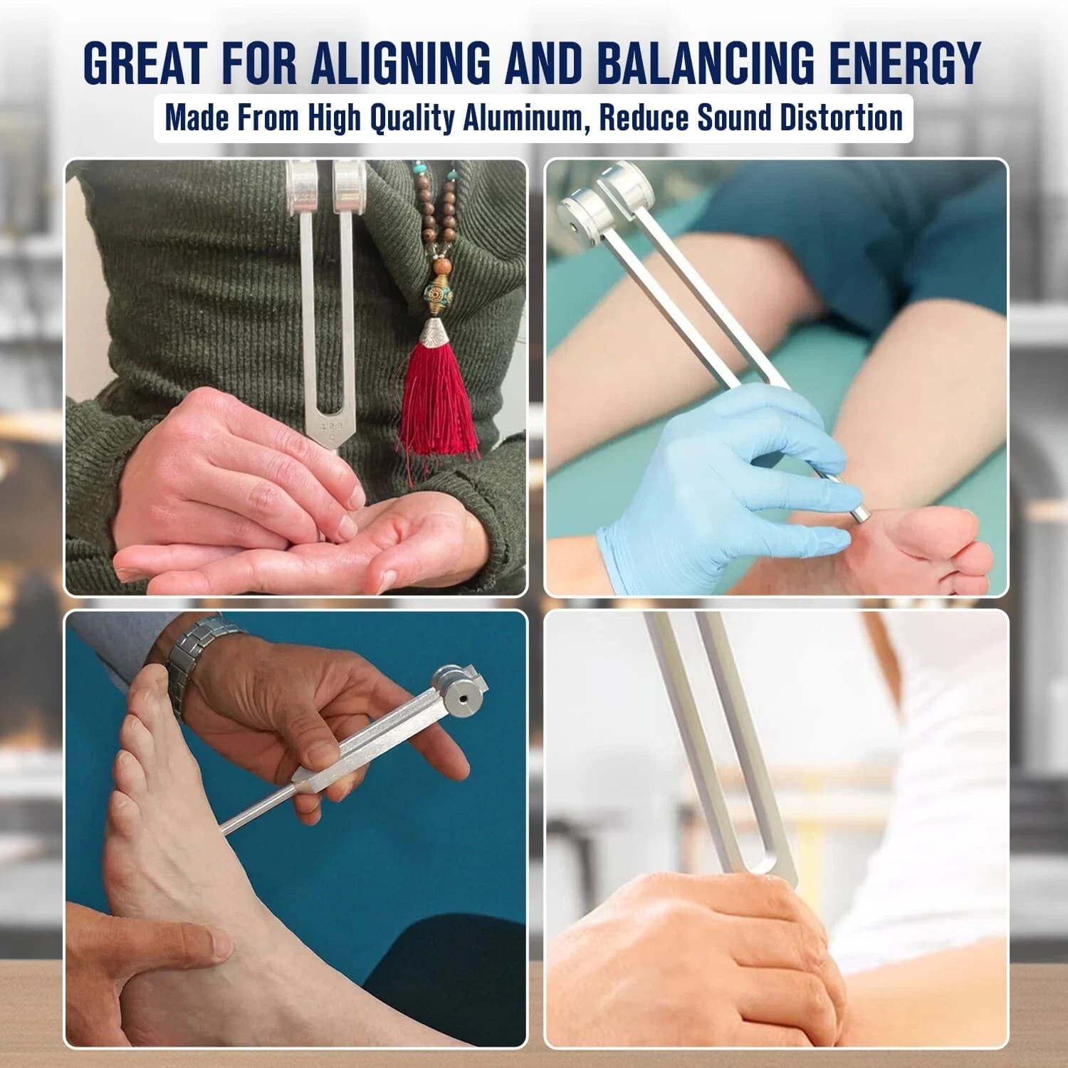 Sound therapy tuning forks for chakra and nerve testing